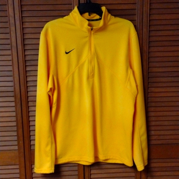 Nike Men's Quarter Zip Large Yellow/Gold/Maize Dri-Fit - Picture 1 of 7